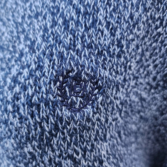 Chaps Men's Heather Blue Logo Long Sleeve Crew Neck 100% Cotton Sweater XL - Picture 4 of 11